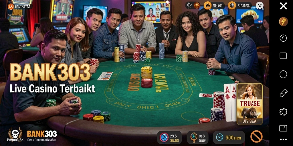 Tampilan gameplay Live Casino yang mendebarkan di BANK303.