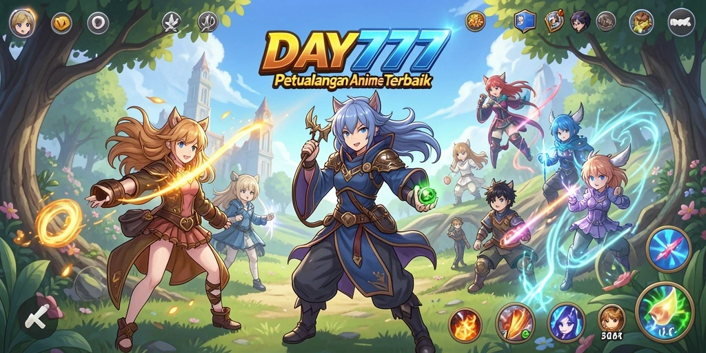 Screenshot DAY777 menampilkan karakter anime dalam aksi seru.