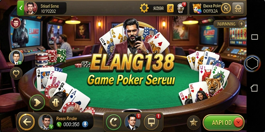 Tangkapan layar menunjukkan aksi seru permainan Poker di ELANG138.