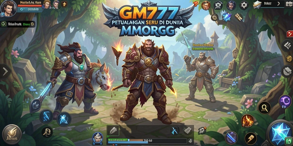 Tampilan gameplay MMORPG GM777 yang menakjubkan.