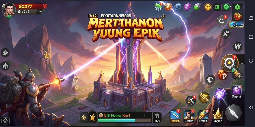 Menampilkan gameplay epik Tower Defense dengan menara pertahanan yang strategis.