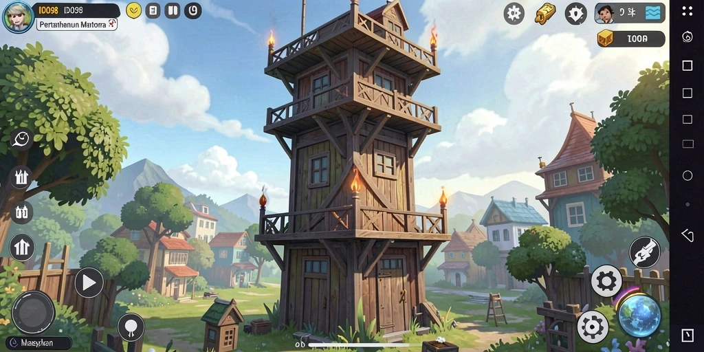 Tampilan gameplay ID098 dengan aksi pertahanan menara yang mendebarkan.
