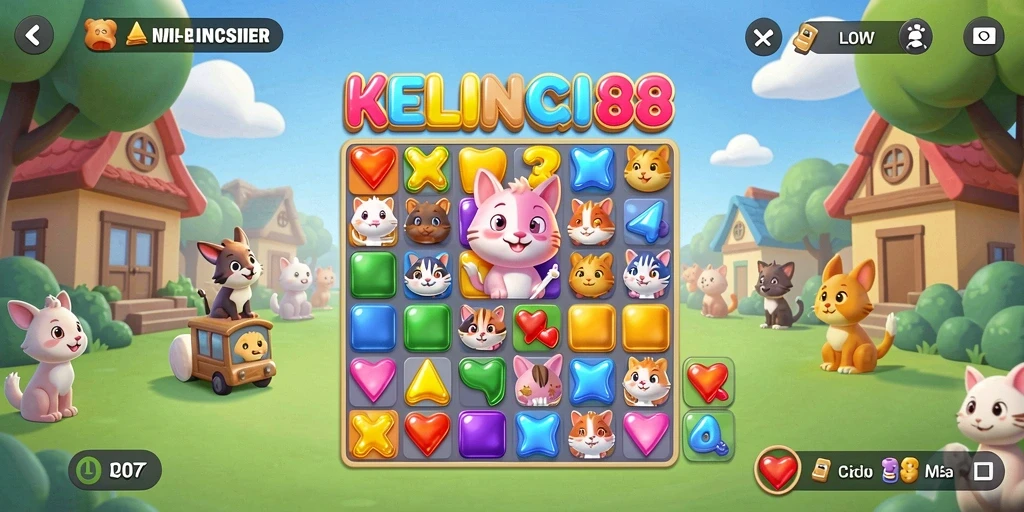 Tampilan gameplay KELINCI88 yang seru dan penuh warna.