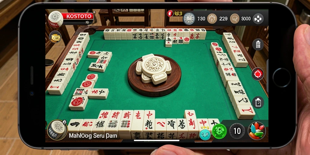 Tampilan gameplay KOSTOTO dengan grafis menarik dan papan Mahjong.