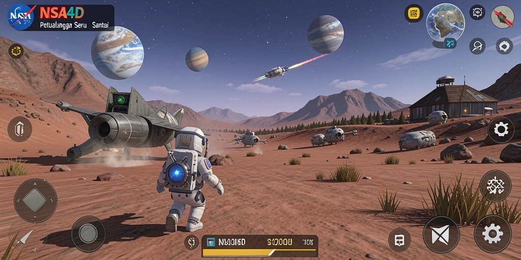 Screenshot menunjukkan gameplay seru dan grafis menawan dalam NASA4D.
