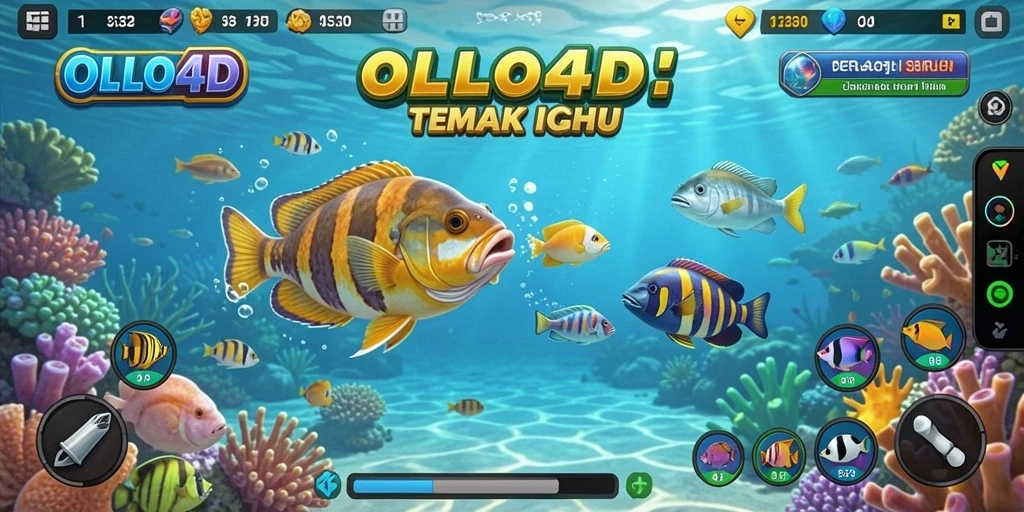Screenshot OLLO4D menampilkan aksi tembak ikan yang seru dan menarik.
