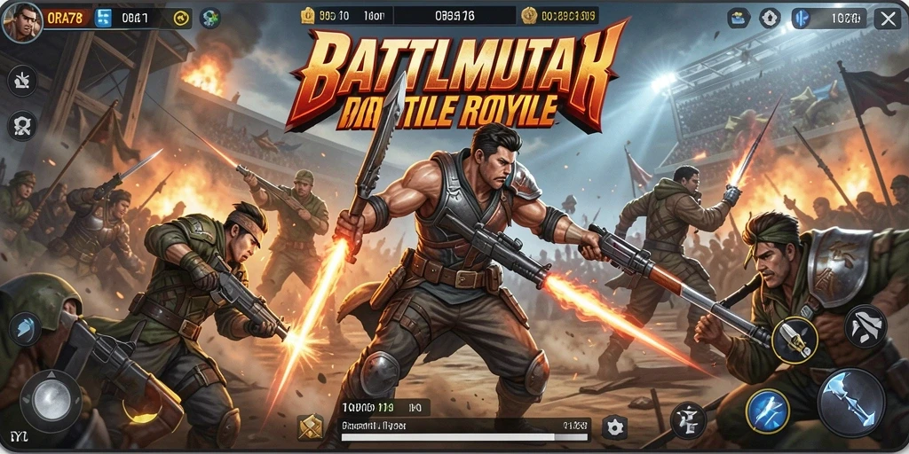 Tampilan penuh aksi gameplay seru di ORA78 Battle Royale.