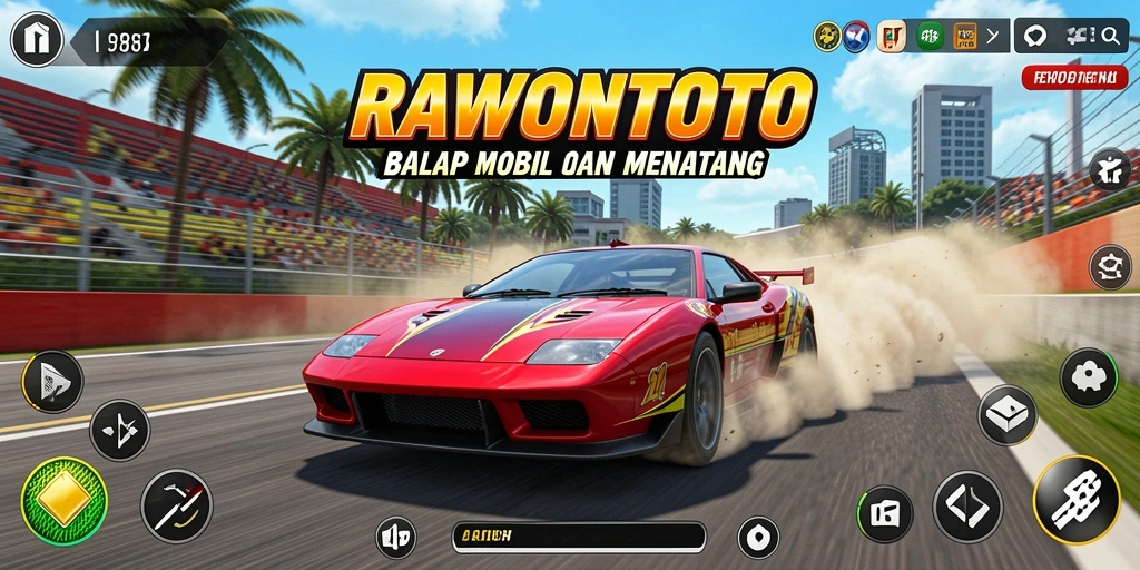 Gameplay balap mobil yang seru di RAWONTOTO.