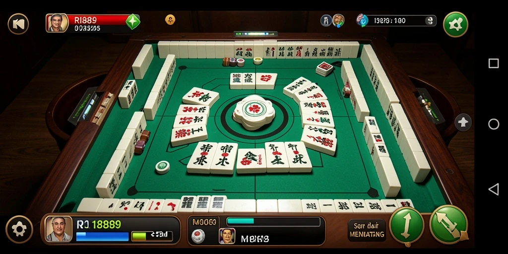 Gameplay menarik RI889 menampilkan momen seru permainan Mahjong.